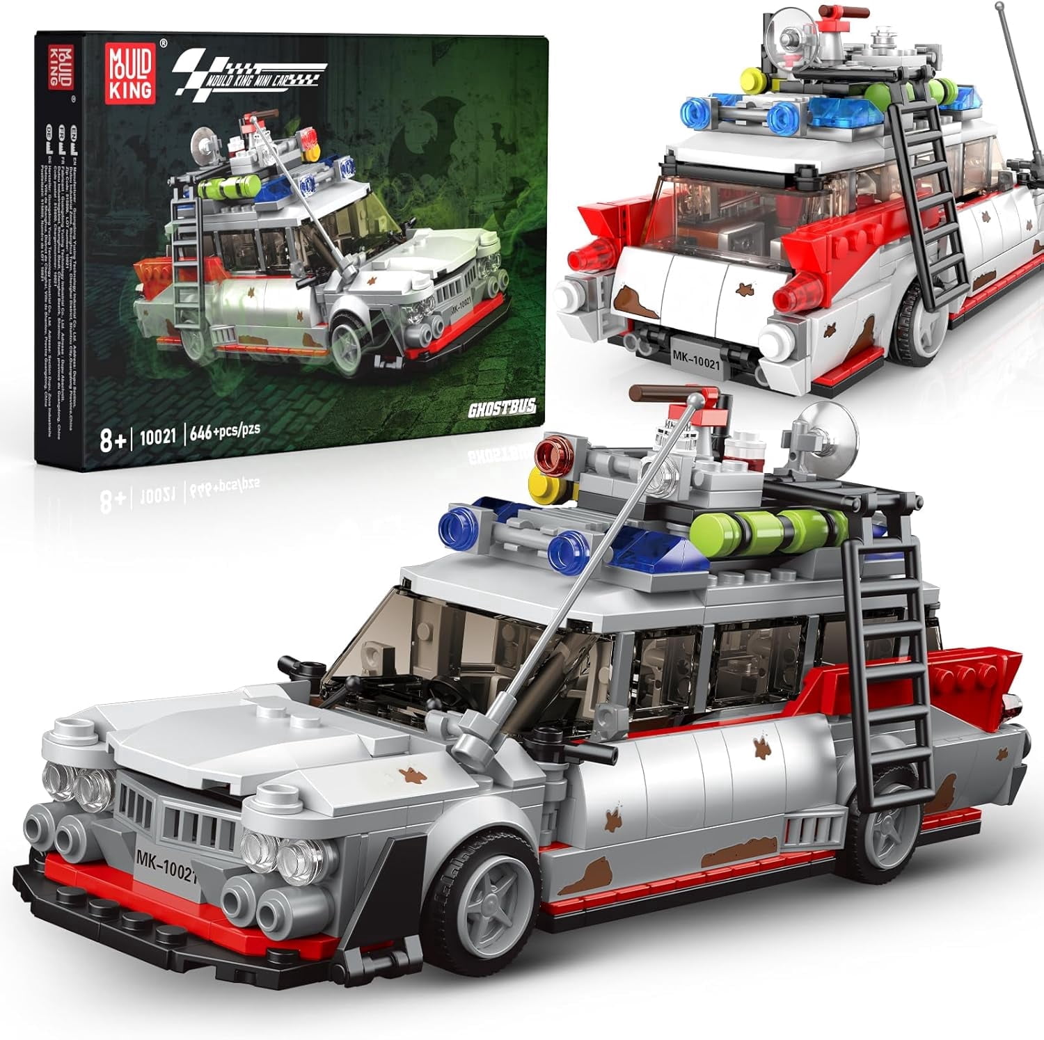 SEEMEY Ghost Car ECTO-1 Building Sets for Boys Age 14+&Ghost Bus Movie Fans, Creative Classic Cars 10021 Cool Vehicles Model Kits s for Adults,,636PCS