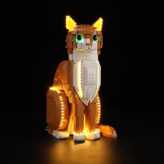 SEEMEY LED Light for Lego-21376 Ideas Orange Cat Building Blocks Model (Building Set NOT Included)