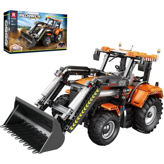 SEEMEY Loading Tractor Building Blocks Sets for Adults Remote Control Bulldozer Building Model Kit, Excavator Engineering Building Toys for Adult (22024)
