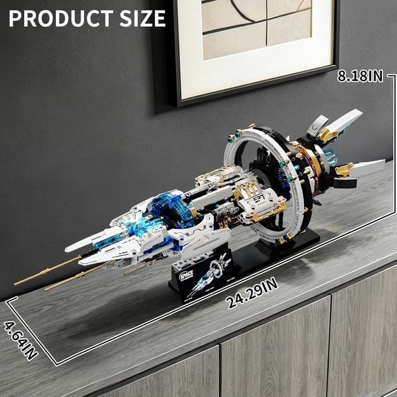SEEMEY Spaceship Building Set for Adults, Space Building Blocks, Space Station Block Kit, Home or Office Decor, Spaceship Toy