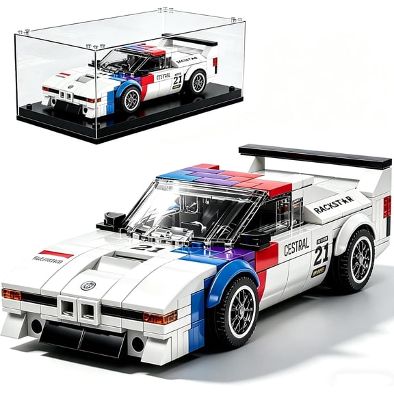SEEMEY Speed Champion Race Car Building Toy for Boy Teen Racing Sports Collectable Model Car Construction Toy with Display Case Building Kit for adults