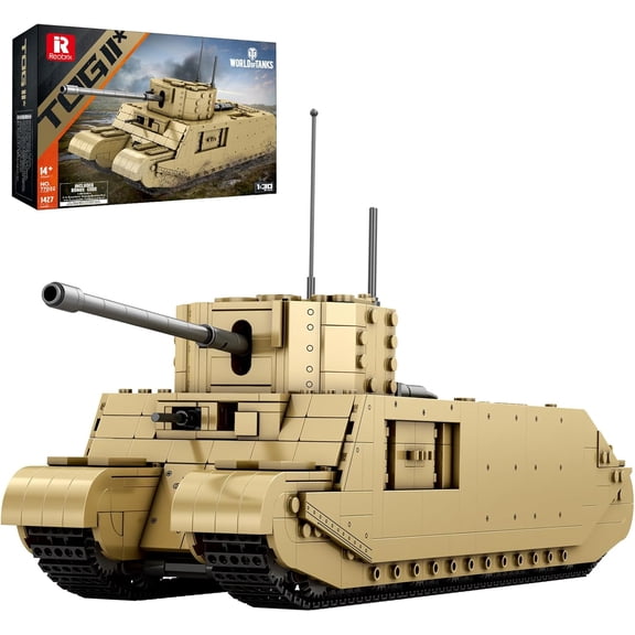 SEEMEY TOG2 Tank Building Set, WW2 Military British Armed Tanks Building Block Set for Military Fans 77032, , MOC Tank Model Toy Gift for Adults1427 PCS