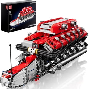 SEEMEY V12 Engine Building Sets, V8 Model Engine Kit for Adults, Engine Scale Model with Motor, 10169 STEM DIY Building Kits That Works, Blocks Toys (3472 Pieces)