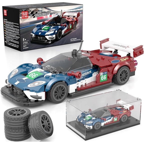 SEEMEY Vintage Car Building Kits, MOC Racing Car Toys Model, Vehicle Blocks Set to Build, House Decoration for Adults (320Pcs)