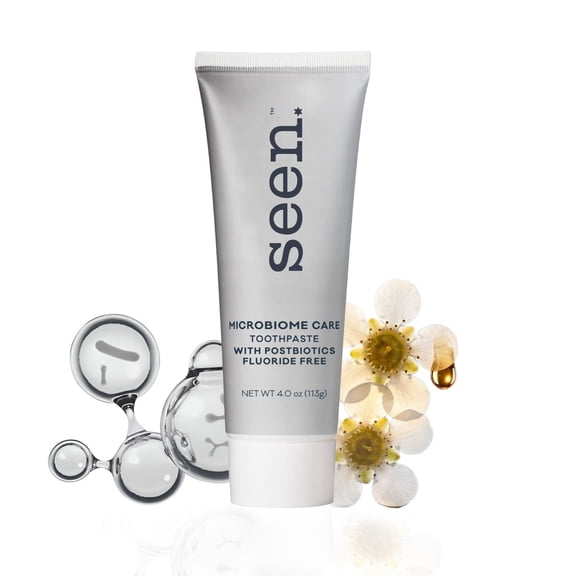SEEN Microbiome Care Toothpaste with Micro-Hydroxyapatite & Postbiotics, Fluoride-Free Mint, 4 oz (113 g)