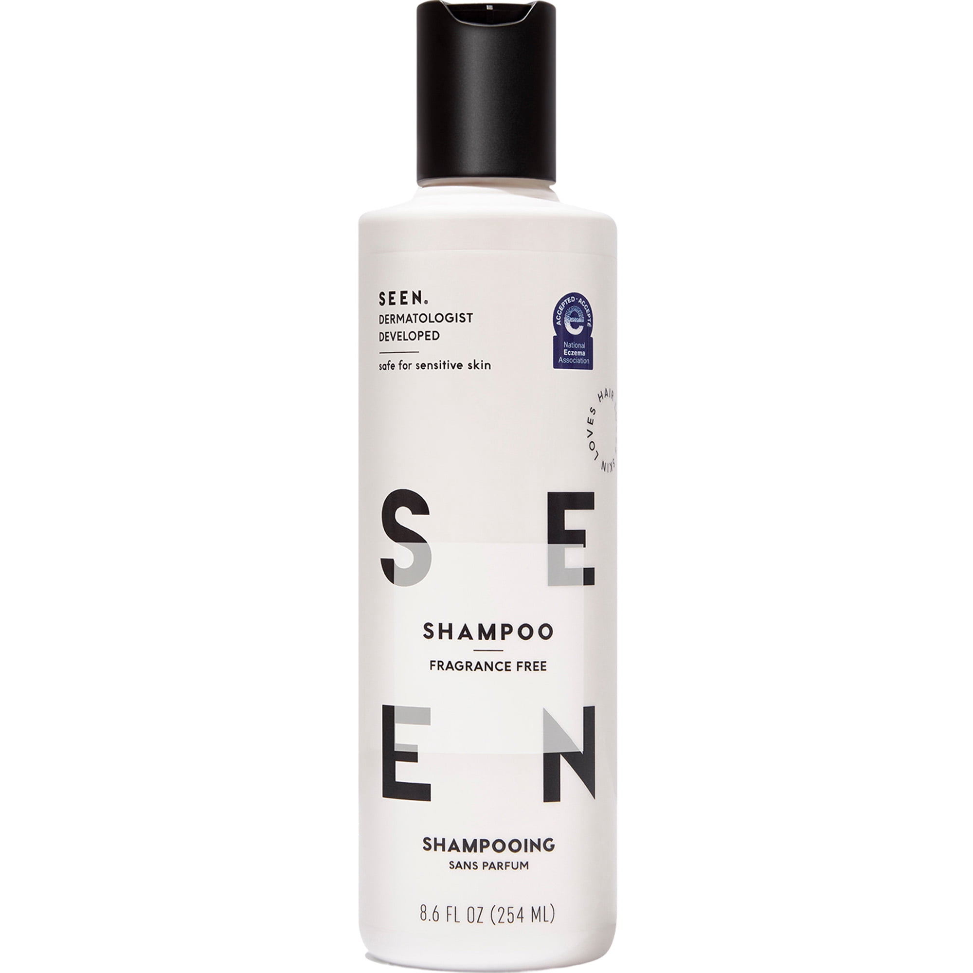 SEEN Shampoo, Fragrance Free - Non-Comedogenic Hair Shampoo- Dermatologist-Developed - Safe for Sensitive, Eczema & Acne Prone Skin - 8.6 fl oz
