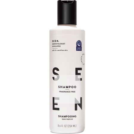 SEEN Shampoo, Fragrance Free - Non-Comedogenic Hair Shampoo- Dermatologist-Developed - Safe for Sensitive, Eczema & Acne Prone Skin - 8.6 fl oz
