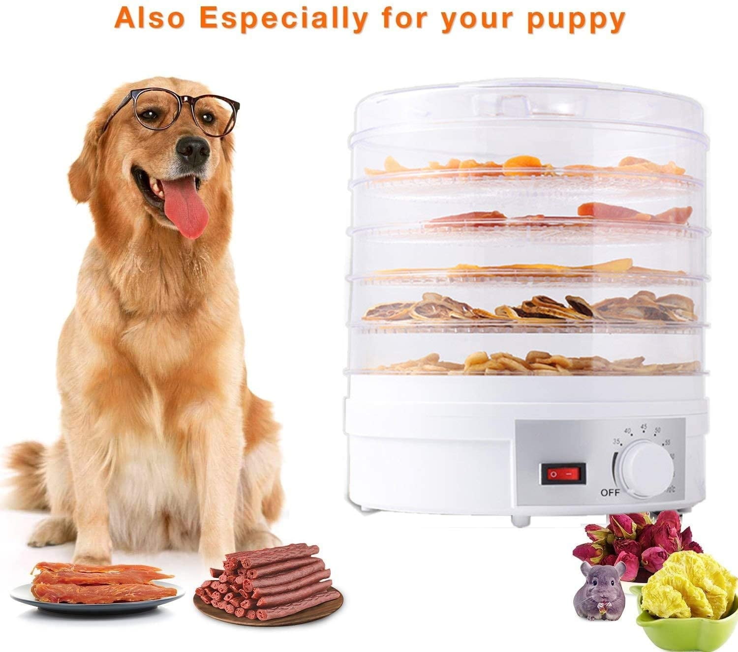 SEENDA Food Dehydrator，5Tray Electric Dehydrators for Food and Jerky