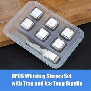 Premium Stainless Steel Ice Cubes With Tongs [12-Pack] By Setoris- Reusable  Waterless Ice Cubes For Drinks- Metal Chilling Stones For Whiskey, Bourbon