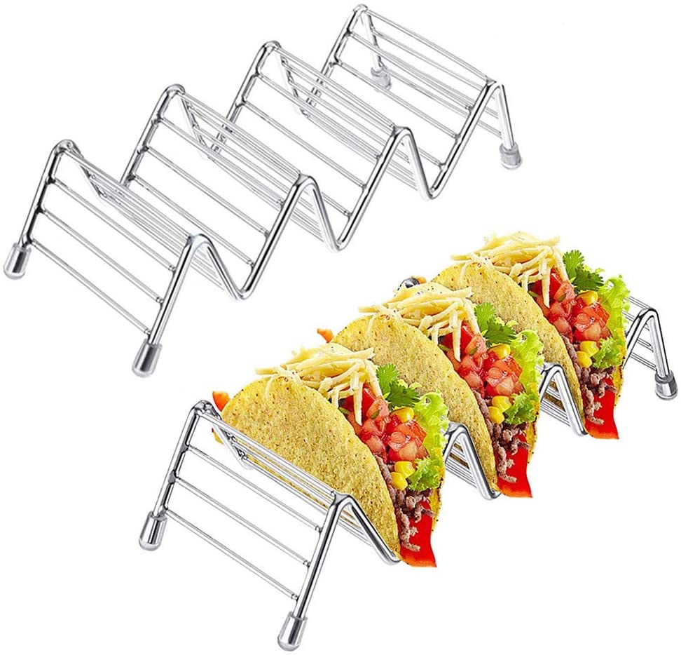 Taco Holders 304 Stainless Steel V Shaped Mexican Restaurant Pancake Rack  Tray Style Food Hard Shells Stand Kitchen Accessories - AliExpress