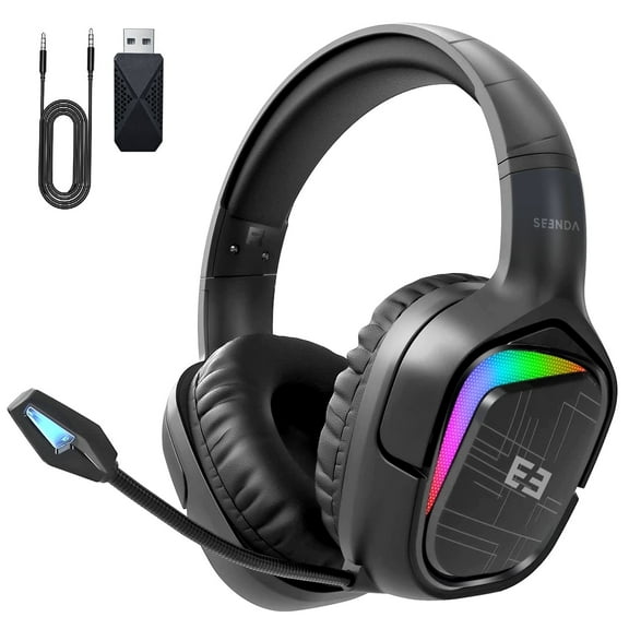 Seenda Wireless Gaming Headset, PS4 Headset with Stereo Sound for PC PS4 PS5 Xbox One Mac Switch Laptop
