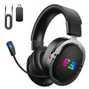 Seenda Wireless Gaming Headset for PS4 PC Xbox One PS5 Controller, Noise Cancelling Over Ear Headphones with Mic, LED Light, Bass Surround