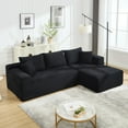 thumbnail image 1 of SEENYOO 108.7" Lounge Sofa, Black Sofa Bed for Living Room, Modular L-Shape Cloud Couch with Memory Foam & Oversized Chaise, 3-Seat Sectional, 1 of 10