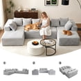 thumbnail image 1 of SEENYOO 130" Cloud Couch, Sectional Couches for Living Room, U-Shaped Modular Sofa with Chaise, 4-Seat Oversized Boneless Couch, No Assembly, Gray, 1 of 10