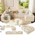 thumbnail image 1 of SEENYOO 135.5" Cloud Couch,Boneless Sectional Sofa for Living Room,Black U Shaped Couch with Chaise,6-Seater,Corduroy Fabric,White,Freely Configurable Layout, 1 of 11