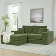 thumbnail image 1 of SEENYOO 79.5" Cloud Couch, Sofas for Living Room, Modular L-Shaped Sectional Sofa, Modern Upholstered with Removable Ottoman, Deep Seat Sleeper and Throw Pillows, No Assembly, Green, 1 of 9