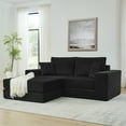 thumbnail image 1 of SEENYOO 79.5" Cloud Couch, Sofas for Living Room, Modular L-Shaped Sectional Sofa, Modern Upholstered with Removable Ottoman, Deep Seat Sleeper and Throw Pillows, No Assembly, Black, 1 of 11