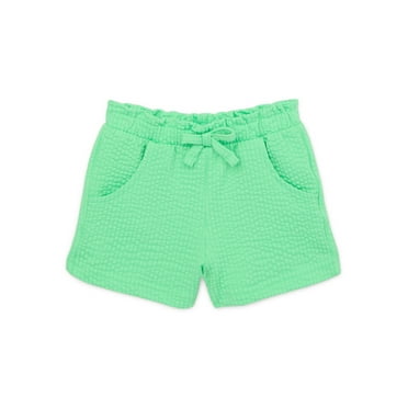 Garanimals Baby Girl Seersucker Paper Bag Waist Shorts with Pockets, Sizes 0-24 Months