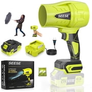 SEESE Cordless Handheld Leaf Blower, 33000 RPM Electric Turbo-Jet Blower w/ 4.0Ah Battery & Charger, Yard Cleaning, Lawn Care, Leaf & Dust Removal
