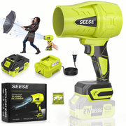 SEESE Cordless Handheld Leaf Blower, 33000 RPM Electric Turbo-Jet Blower w/ 4.0Ah Battery & Charger, Yard Cleaning, Lawn Care, Leaf & Dust Removal