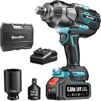 SEESII Impact Wrench 1180FT-LBS(1600N.m) 2200IPM 3/4 Impact Gun with 18V 1x5.0Ah Battery