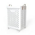 thumbnail image 1 of SEESPRING 1 Bushel Laundry Basket with Wheels Foldable Rolling Slim Laundry Basket Waterproof,Tall Thin Plastic Dirty Clothes Laundry Hamper, 1 of 7