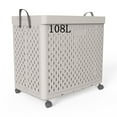 thumbnail image 1 of SEESPRING 108L Rolling Plastic Laundry Hamper with Handle Easy to Carry,Laundry Basket with Stand Foldable ,Grey, 1 of 6