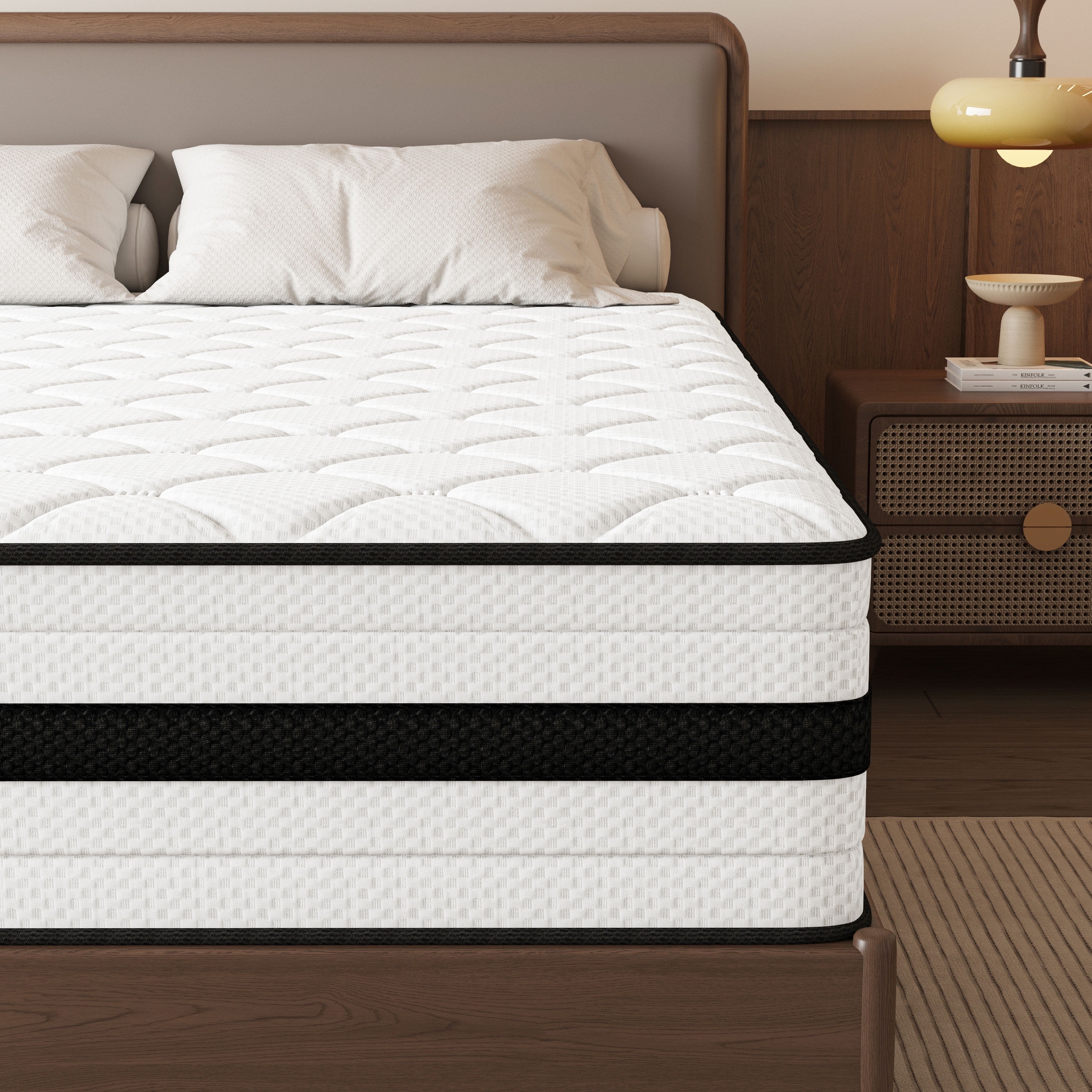 SEEUO Queen Mattress,12 inch Hybrid Mattress in a Box with Memory Foam & Individual Pocket Spring for Edge Support,Pressure Relief,Medium Firm,CertiPUR-US