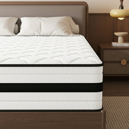 SEEUO Twin Mattress,12 inch Hybrid Mattress in a Box with Memory Foam & Individual Pocket Spring for Edge Support,Pressure Relief,Medium Firm,CertiPUR-US