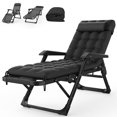 thumbnail image 1 of Seeutek Lounge Chair 29In XL 3 in 1 Metal Lounge Chairs Folding Adjustable Chaise Chair Black, 1 of 5
