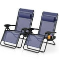 thumbnail image 1 of SEEUTEK Zero Gravity Chairs Set of 2, Zero Gravity Lounge Chair, Reclining Patio Chairs Folding Recliner for Indoor and Outdoor Blue, 1 of 5