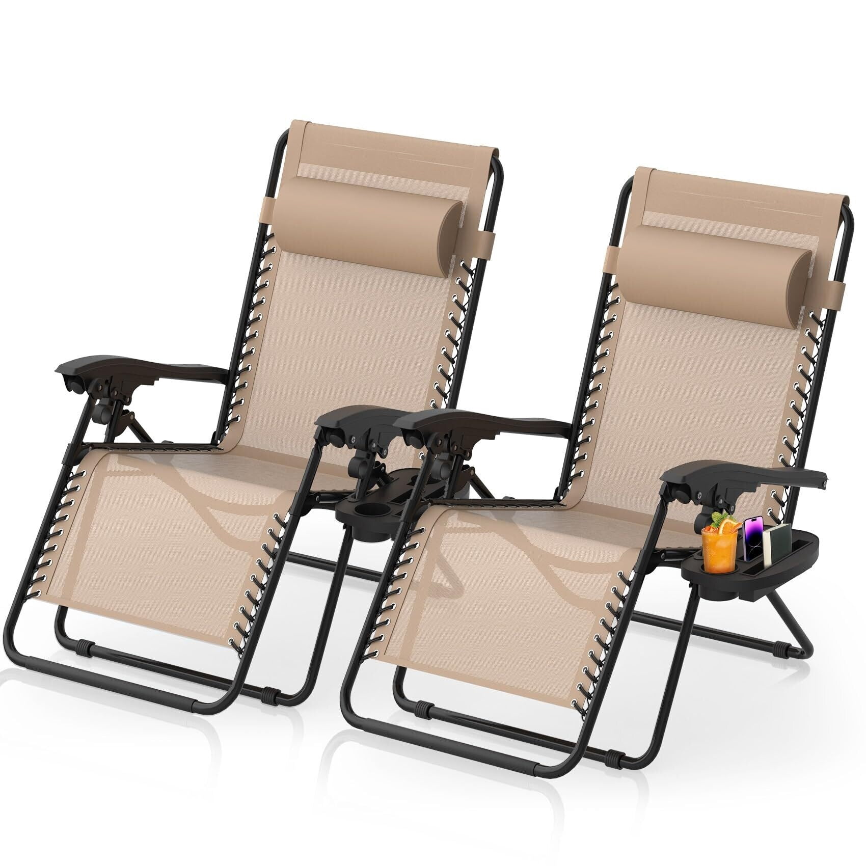 SEEUTEK Zero Gravity Chairs Set of 2, Zero Gravity Lounge Chair ...