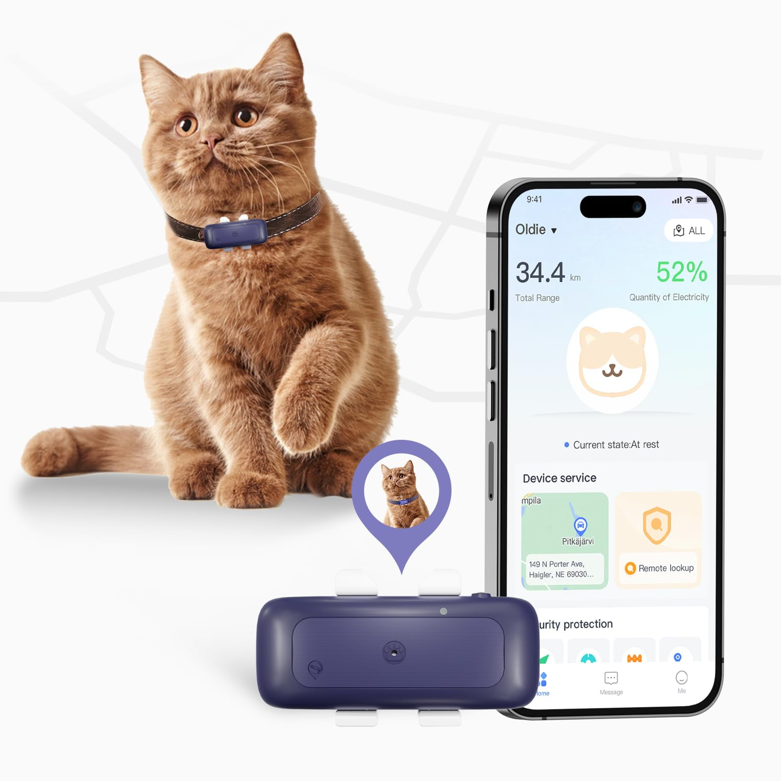 Amazon Real Time Cat Tracker Silicone Cover Tractive Mini Cat Real