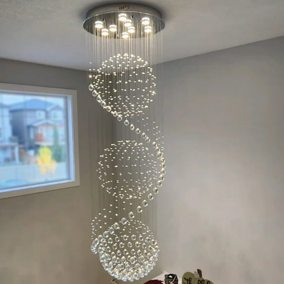 SEFINN FOUR 9 Height 79 inch Diameter 24 inch High Ceiling Light Modern Crystal Chandelier