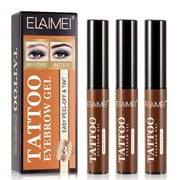 SEFUDUN 3 Pcs Peel Off Tattoo Eyebrow Gel Tint, Semi Permanent Tattoo Brow Gel for All Eyebrow Types, Long Lasting, Waterproof and Smudge-Proof Eyebrow Makeup, Light Brown