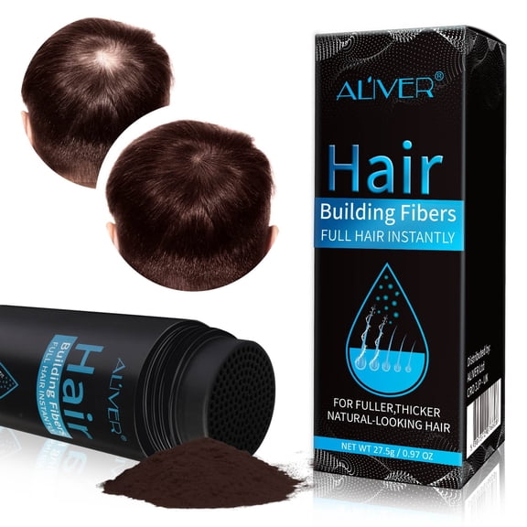 Hair Fibers for Thinning Hair - 27.5g Bottle Hair Powder, Hair Thickener & Topper for Fine Hair for Men Women, Dark Brown