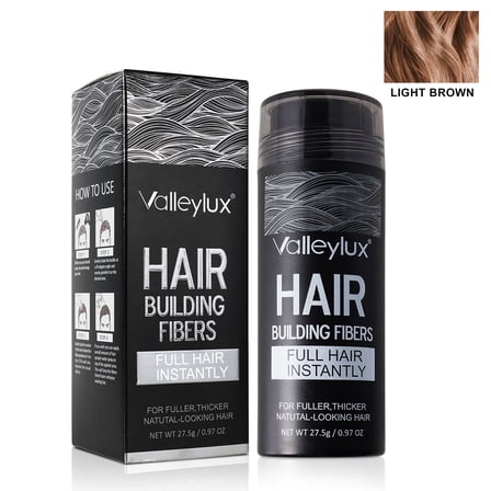 Hair Fibers for Thinning Hair - 27.5g Bottle Hair Powder, Hair Thickener & Topper for Fine Hair for Men Women, Light Brown