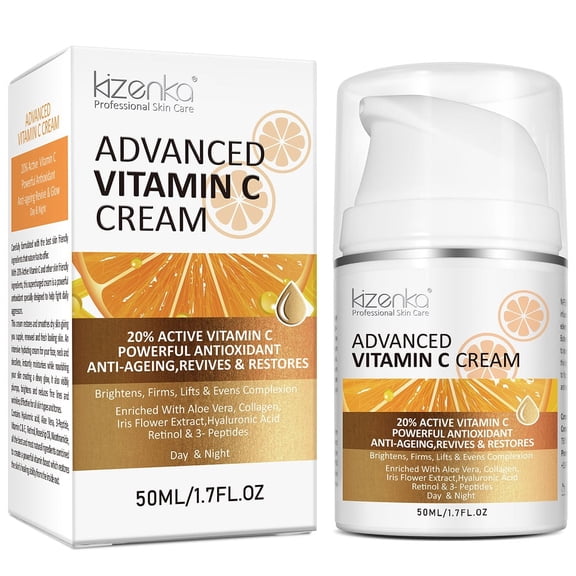 Vitamin C Cream - Vitamin C Face Moisturizer & Brightening Cream for Face to Reduce Wrinkles, Fine Lines, Dark Spots & Acne 1.7 oz