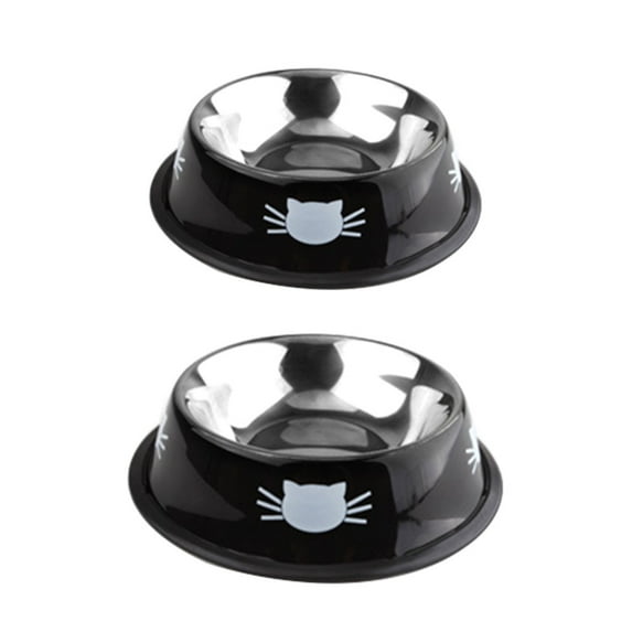 SEFUONI No Spill for Cat Bowls Water Food Stainless Steel Cats Bowl Dish for Kitty Feedi