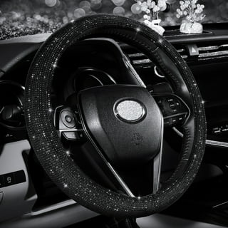 SEG Direct Car Steering Wheel Cover Universal Standard Size 14.5-15 inch,  Black Microfiber Leather