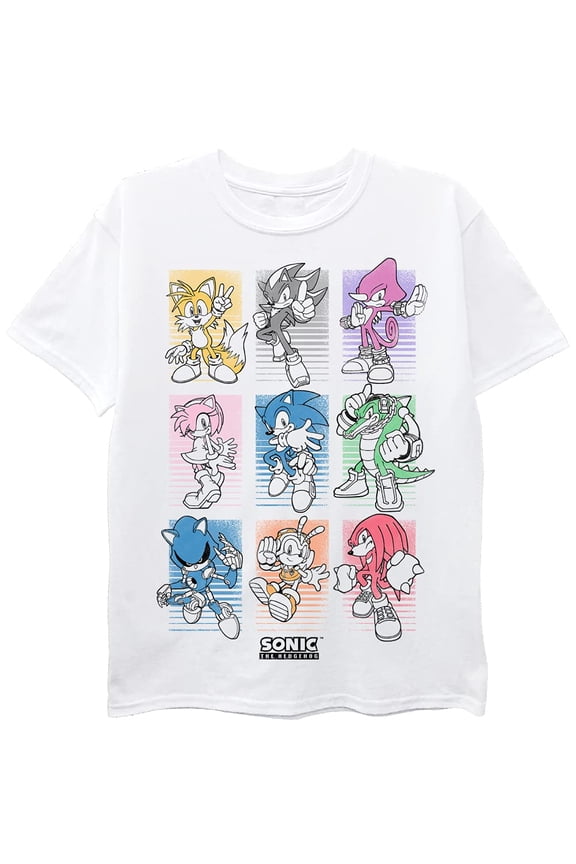 SEGA Boys Sonic The Hedgehog Short Sleeve T-shirt - S0nic, Tails, Knuckles Sega T-Shirt