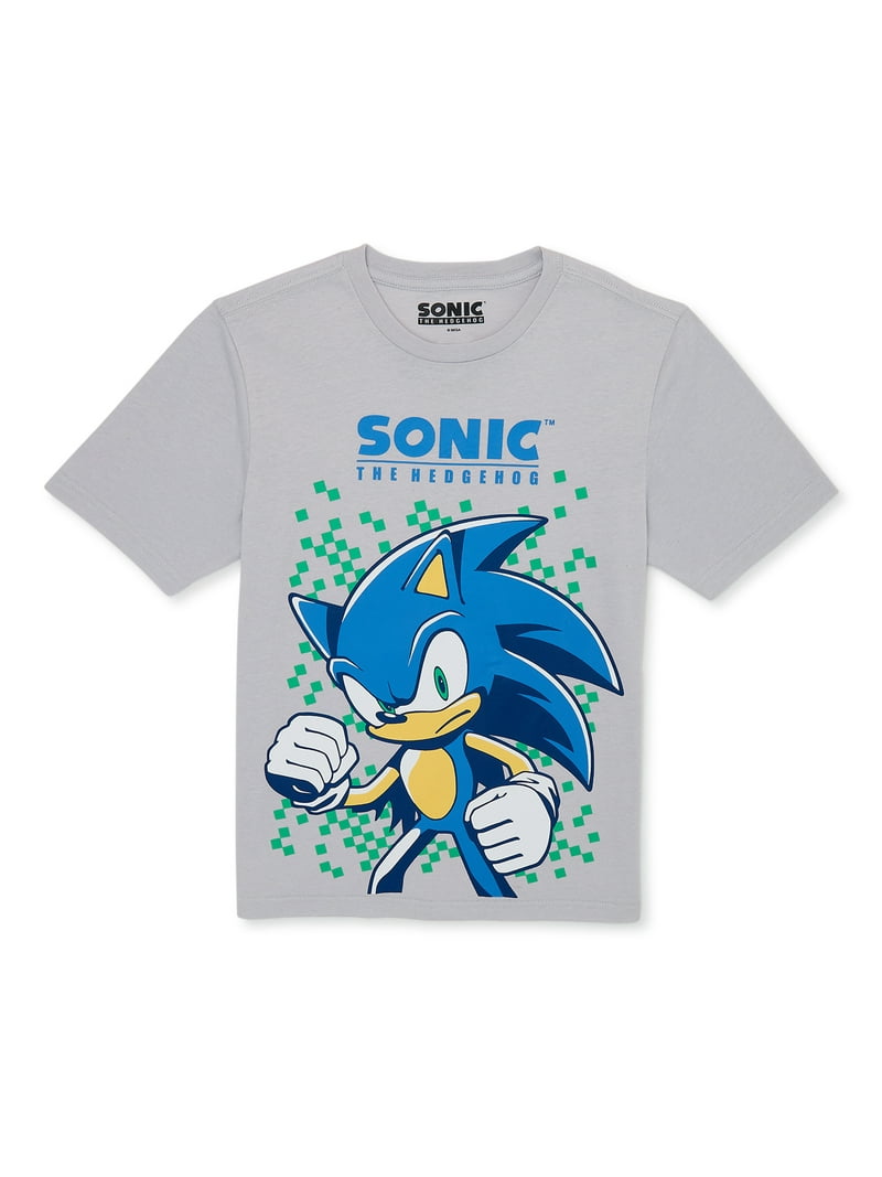 SEGA Boys Sonic the Hedgehog, Crew Neck, Short Sleeve, Graphic T