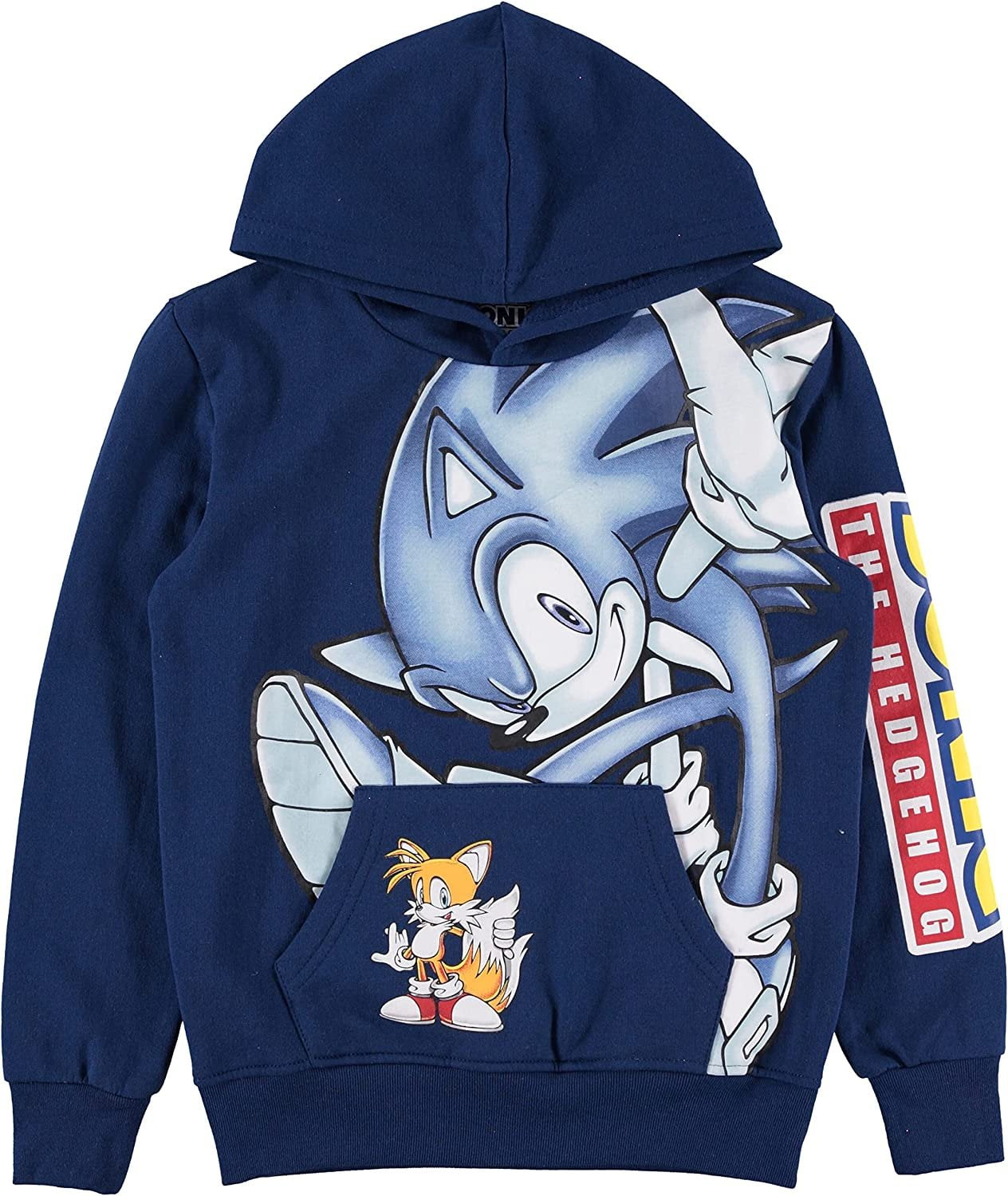 SEGA Boys Sonic the Hedgehog Pullover Sweatshirt Hoodie Little and Big