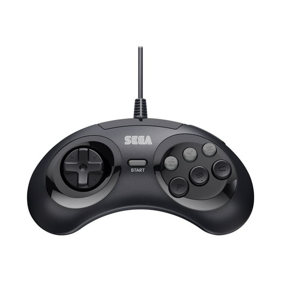 SEGA Genesis 6 Button Arcade Pad with USB - Gamepad - 6 buttons - wired - black - for Sega Genesis, Sony PlayStation 3