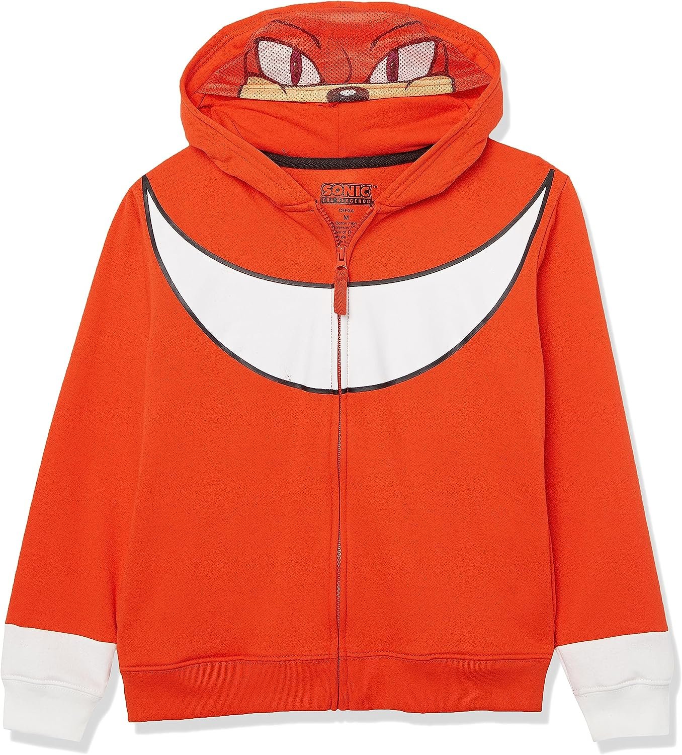 SEGA Little Sonic The Hedgehog Knuckles Costume Zip Up Fleece Hoodie-Boys 4-20