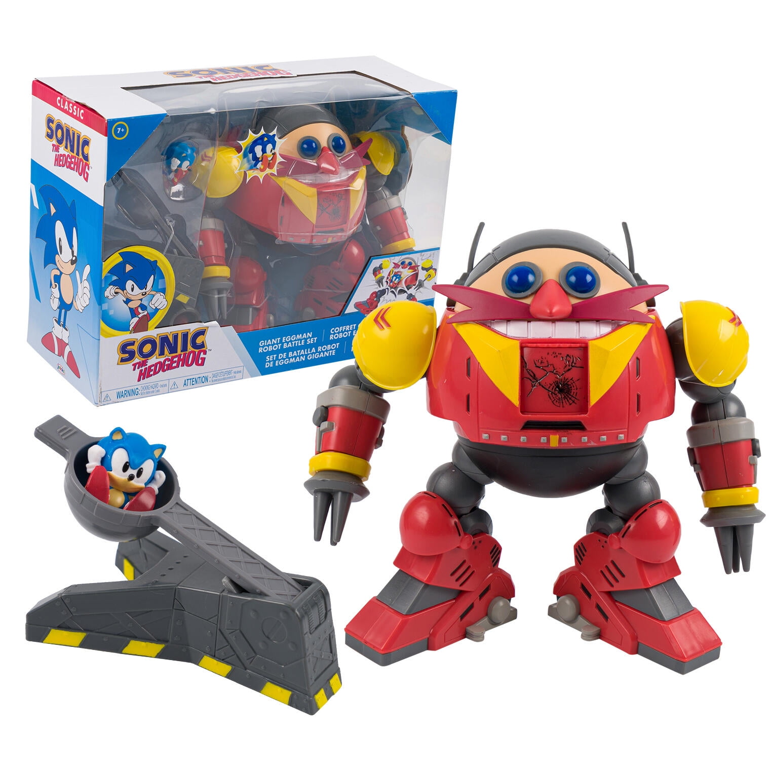 SEGA Sonic Giant Eggman Robot Playset, with 2.5" Sonic Figure and Catapult, 3+