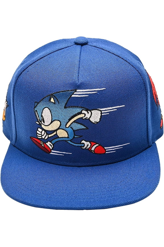 Sonic The Hedgehog Baseball Hat - Featuring Sonic, Tails, and Knuckles - Official Curved Brim, Adjustable Cap