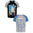 thumbnail image 1 of SEGA Sonic The Hedgehog Big Boys 2 Pack T-Shirts Black / Grey / Blue 18-20, 1 of 5