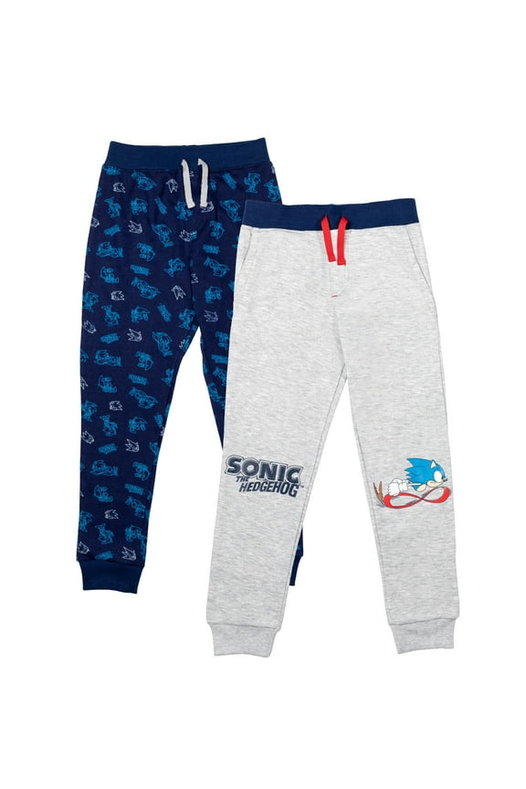 Sonic The Hedgehog Big Boys Fleece 2 Pack Jogger Pants Little Kid to Big