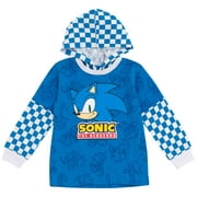 SEGA Sonic The Hedgehog Big Boys Hangdown Long Sleeve T-Shirt Blue 14-16